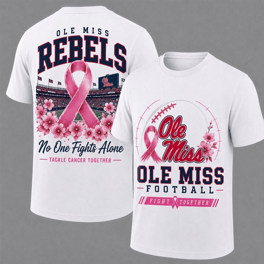 Ole Miss Rebels Breast Cancer Awareness T-Shirt Ole Miss Football Merch Cancer Warrior Gifts