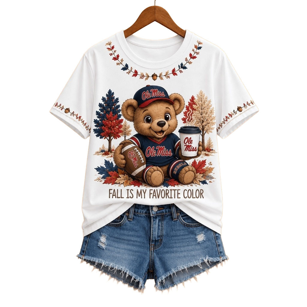 Ole Miss Rebels Fall Is My Favorite Color T-Shirt Rebels Merch American Football Gift Ideas