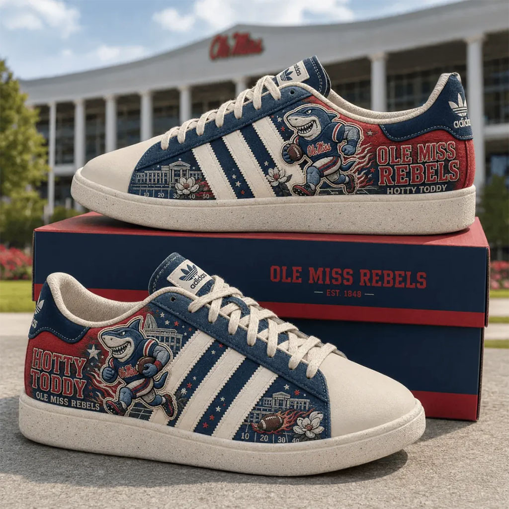 Ole Miss Rebels Hotty Toddy Shoes Sneakers Ole Miss Rebels Merch Gift For Football Fans