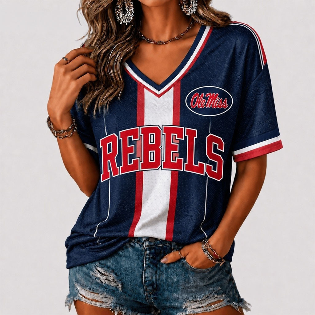 Ole Miss Rebels Rivalry Game Spirit V-Neck T-Shirt Rebels Merch Presents For Football Fans