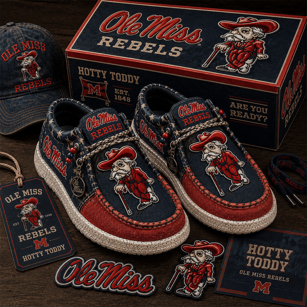 Ole Miss Rebels Shoes Hotty Toddy Loafers Rebels Merch Good Gifts For Football Fans
