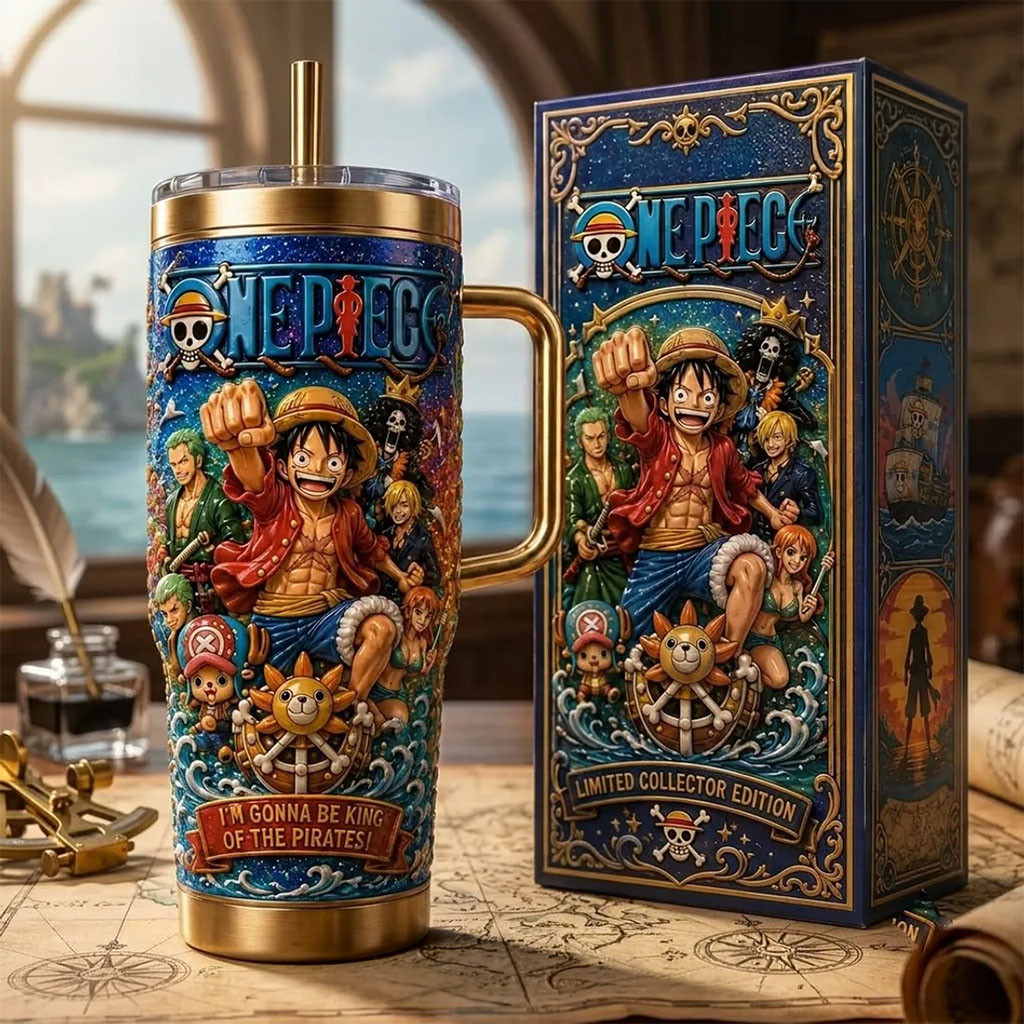 One Piece Anime Characters Gold Stanley Tumbler One Piece Merch Birthday Gift For Brothers One Piece Anime Characters Gold Stanley Tumbler One Piece Merch Birthday Gift For Brothers