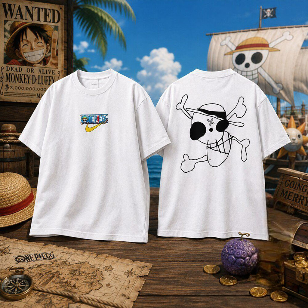 One Piece Luffy Drawn Jolly Roger Swoosh T-Shirt One Piece Merch Gifts For Anime Fans One Piece Luffy Drawn Jolly Roger Swoosh T-Shirt One Piece Merch Gifts For Anime Fans