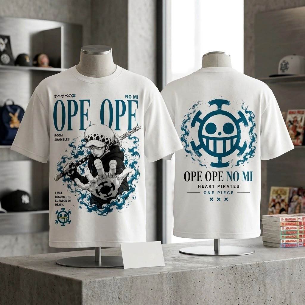 One Piece Trafalgar Law Ope Ope No Mi Devil Fruit Graphic T-Shirt One Piece Merch Friends Gifts