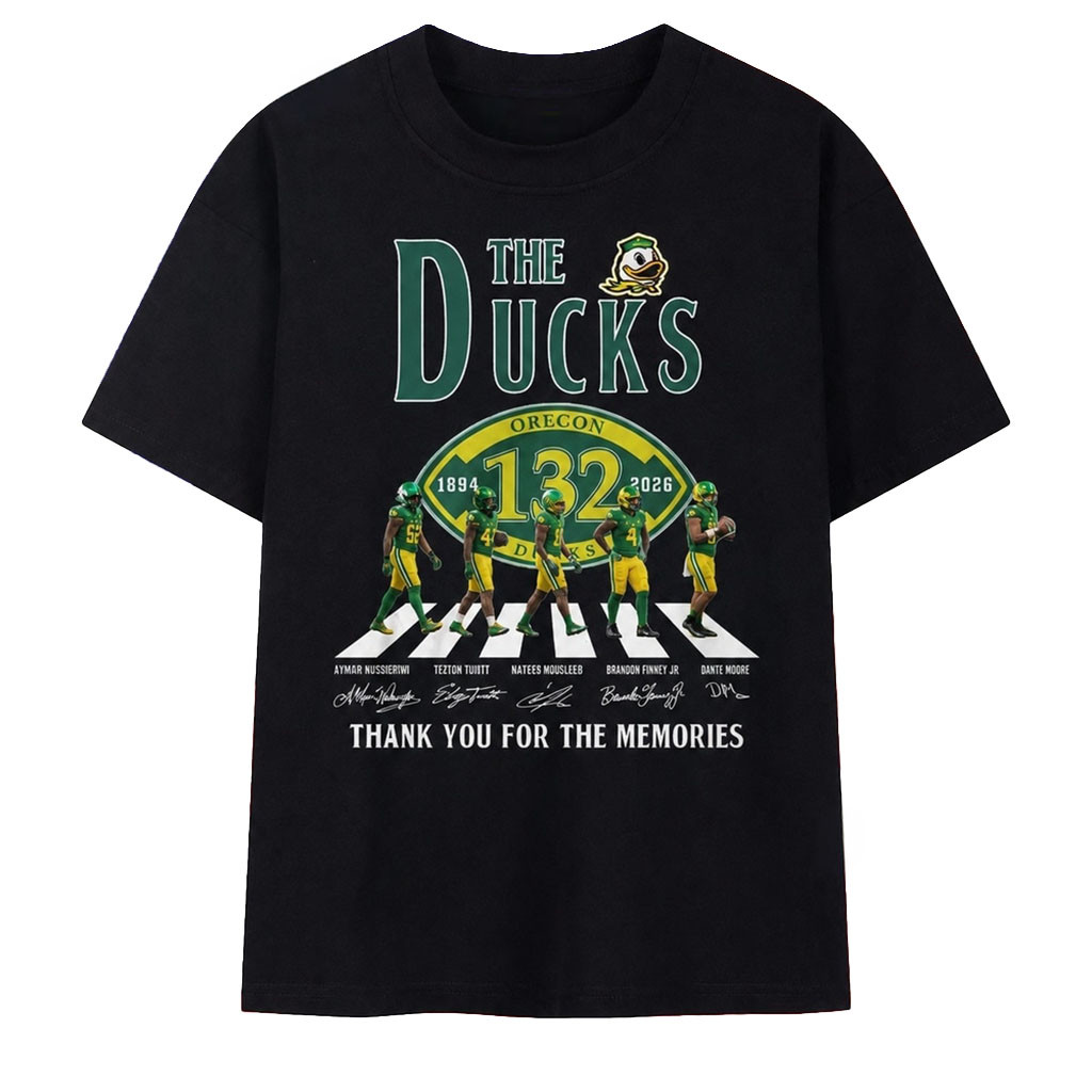 Oregon Ducks 132nd Anniversary 1894 2026 Abbey Road Signatures T-Shirt Oregon Ducks Merch Gifts