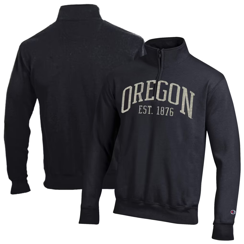 Oregon Ducks Merch 2026 Champion Oregon Ducks Powerblend Quarter Zip Shirt Fan Gifts