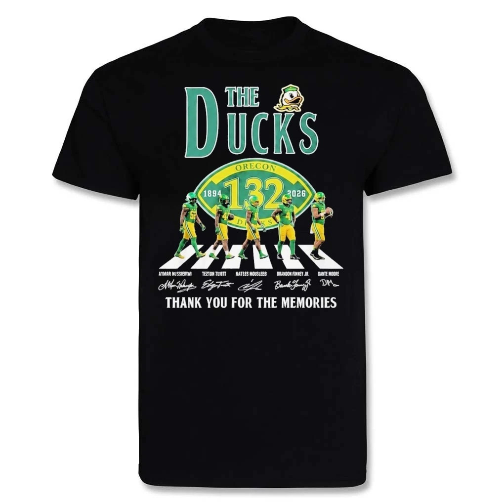 Oregon Ducks Merch 2026 Oregon Ducks 132nd Anniversary 1894 2026 Abbey Road Signatures T-Shirt