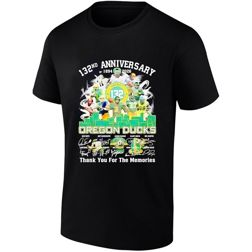 Oregon Ducks Merch 2026 Oregon Ducks 132nd Anniversary Signed T-Shirt Gift For Football Lovers