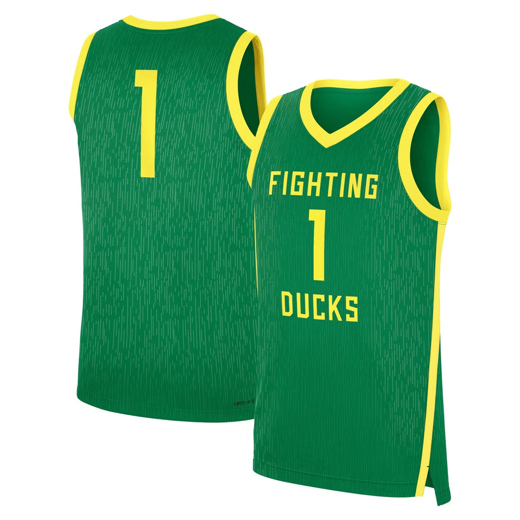 Oregon Ducks Merch 2026 Oregon Ducks Road Replica Basketball Jersey #1 Fighting Ducks Jersey