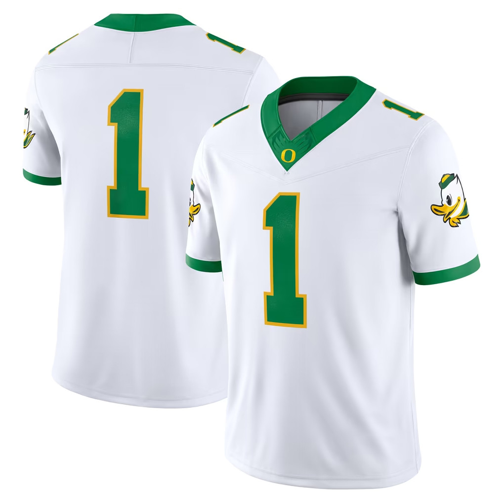 Oregon Ducks Merch 2026 White Oregon Ducks Alternate Game Jersey No 1 Jersey Gift For Game Day