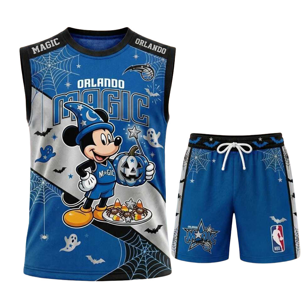 Orlando Magic Mickey Halloween Basketball Muscle Tank And Shorts Orlando Magic Merch Fan Gear