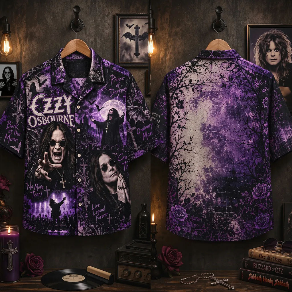 Ozzy Osbourne Purple Prince of Darkness Hawaiian Shirt Ozzy Osbourne Merch Gifts For Fan Ozzy Osbourne Purple Prince of Darkness Hawaiian Shirt Ozzy Osbourne Merch Gifts For Fan
