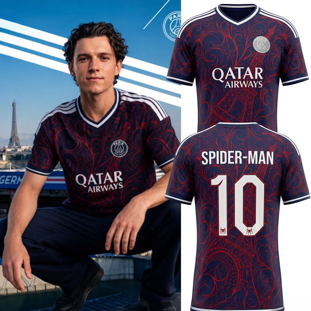 Paris Saint Germain X Spider Man Jersey Visual Connection Between Parisian X Spider Man Merch Paris Saint Germain X Spider Man Jersey Visual Connection Between Parisian X Spider Man Merch