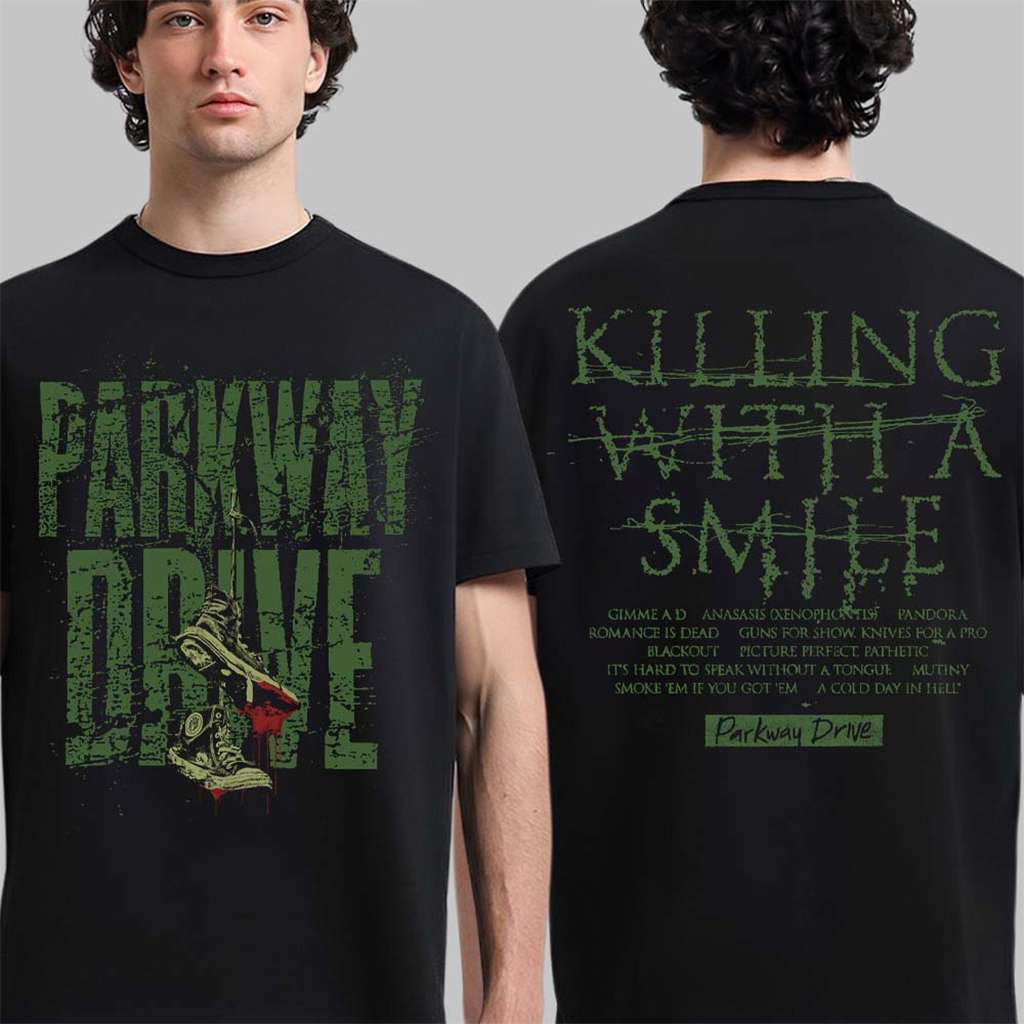 Parkway Drive Killing With A Smile Tracklist T-Shirt Parkway Drive Merch Gifts For Band Fans