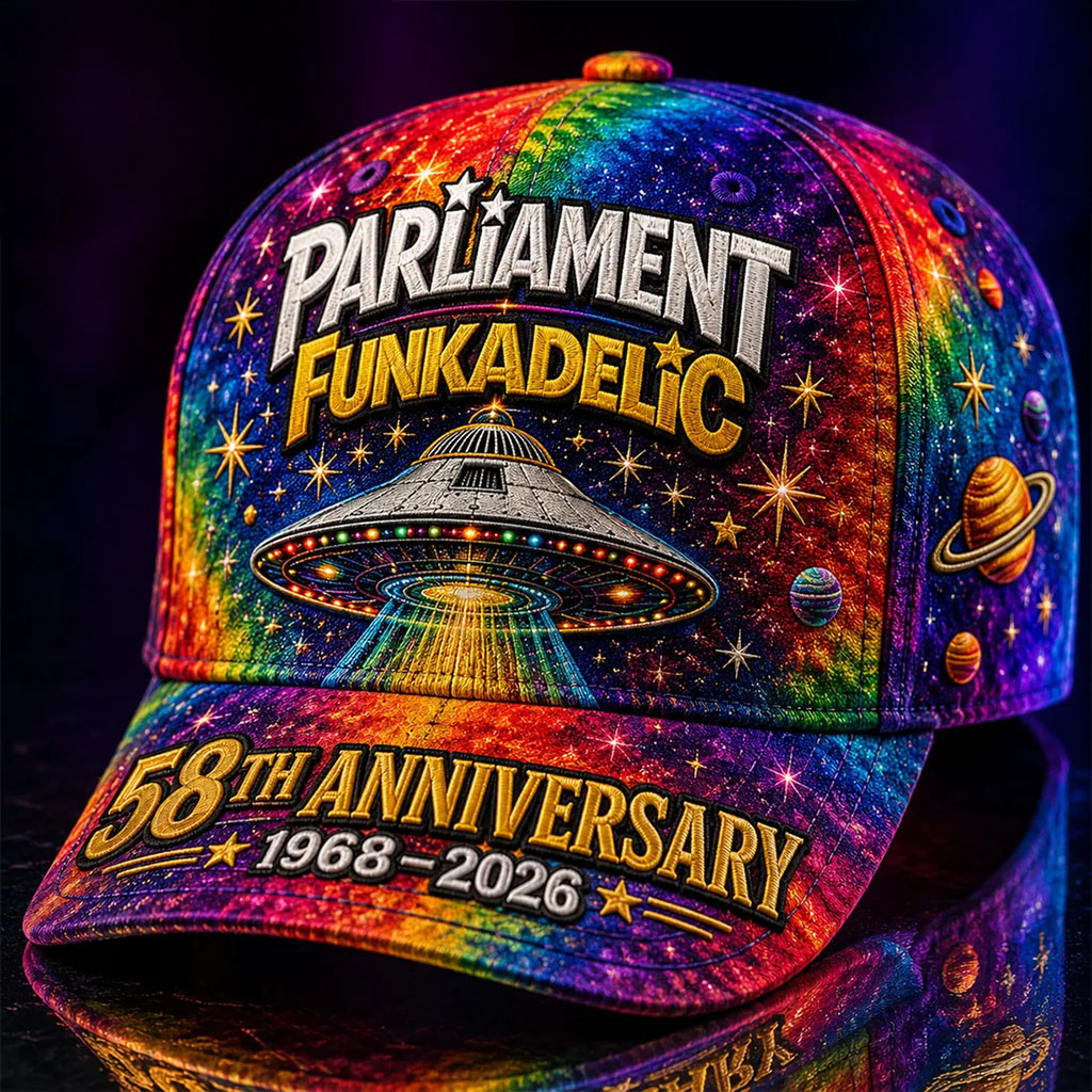 Parliament Funkadelic Space UFO 58th Anniversary Baseball Hat Parliament Funkadelic Merch Parliament Funkadelic Space UFO 58th Anniversary Baseball Hat Parliament Funkadelic Merch