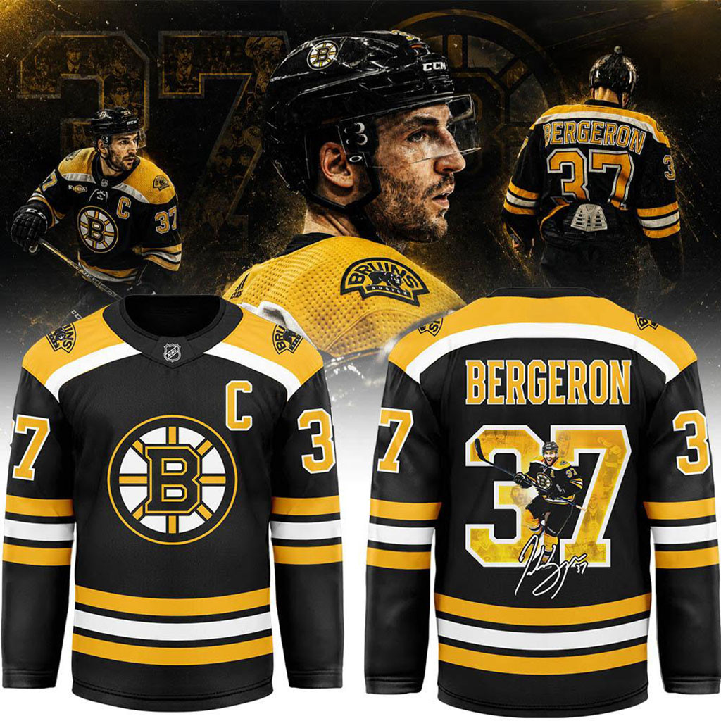 Patrice Bergeron Hockey Jersey No 37 Boston Bruins Merch Gift For Hockey Lovers Patrice Bergeron Hockey Jersey No 37 Boston Bruins Merch Gift For Hockey Lovers