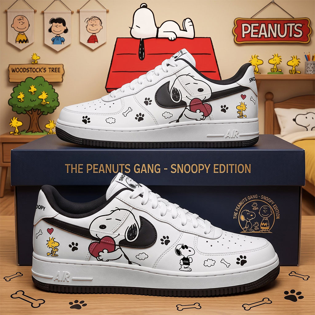 Peanuts Gang Snoopy Puppy Love Sneakers Character Low Top Streetwear Shoes Gift For BFF