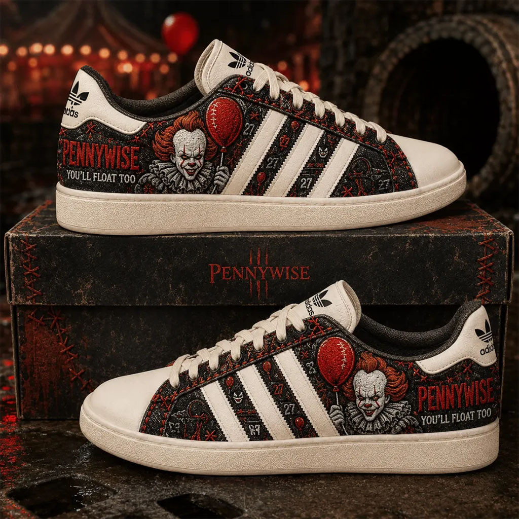Pennywise It Horror Movie Sneakers You'll Float Too Pennywise Merch Best Gifts For Horror Lover