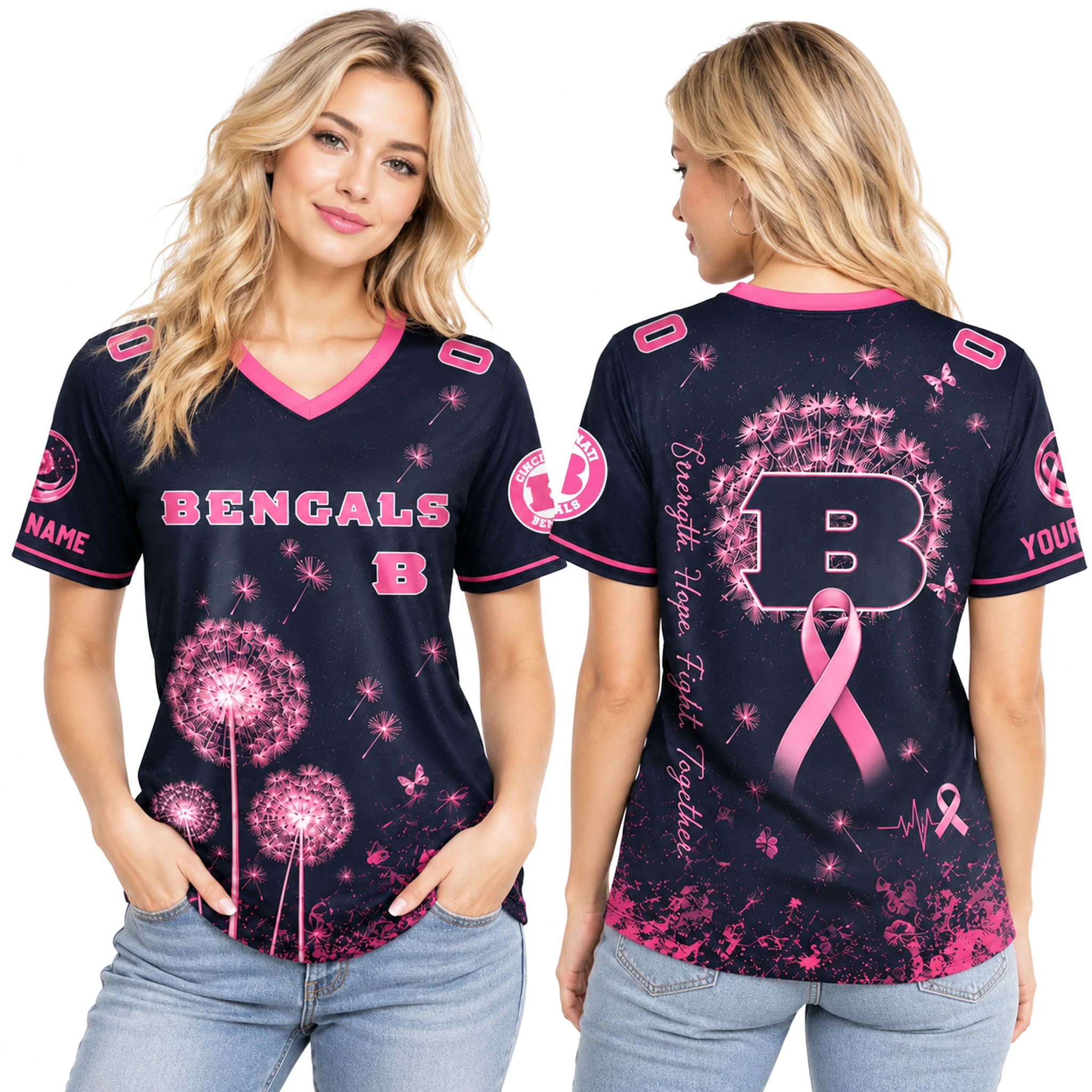 Personalized 2026 Bengals Breast Cancer Month Jersey Cincinnati Bengals Merch Fan Gifts