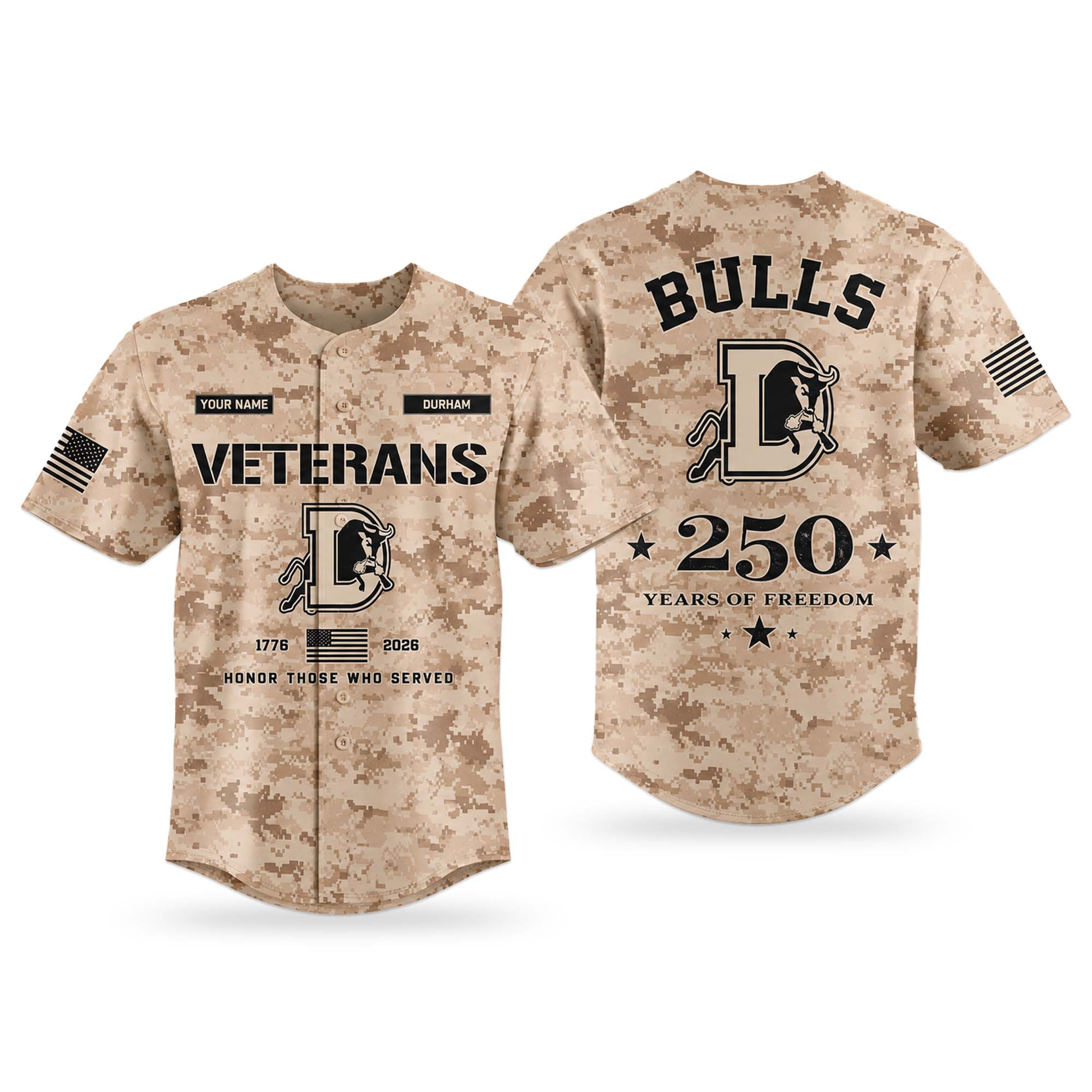 Personalized 2026 Bulls Veterans Day 250 Years Of Freedom Jersey Bulls Merch Best Veteran Gifts
