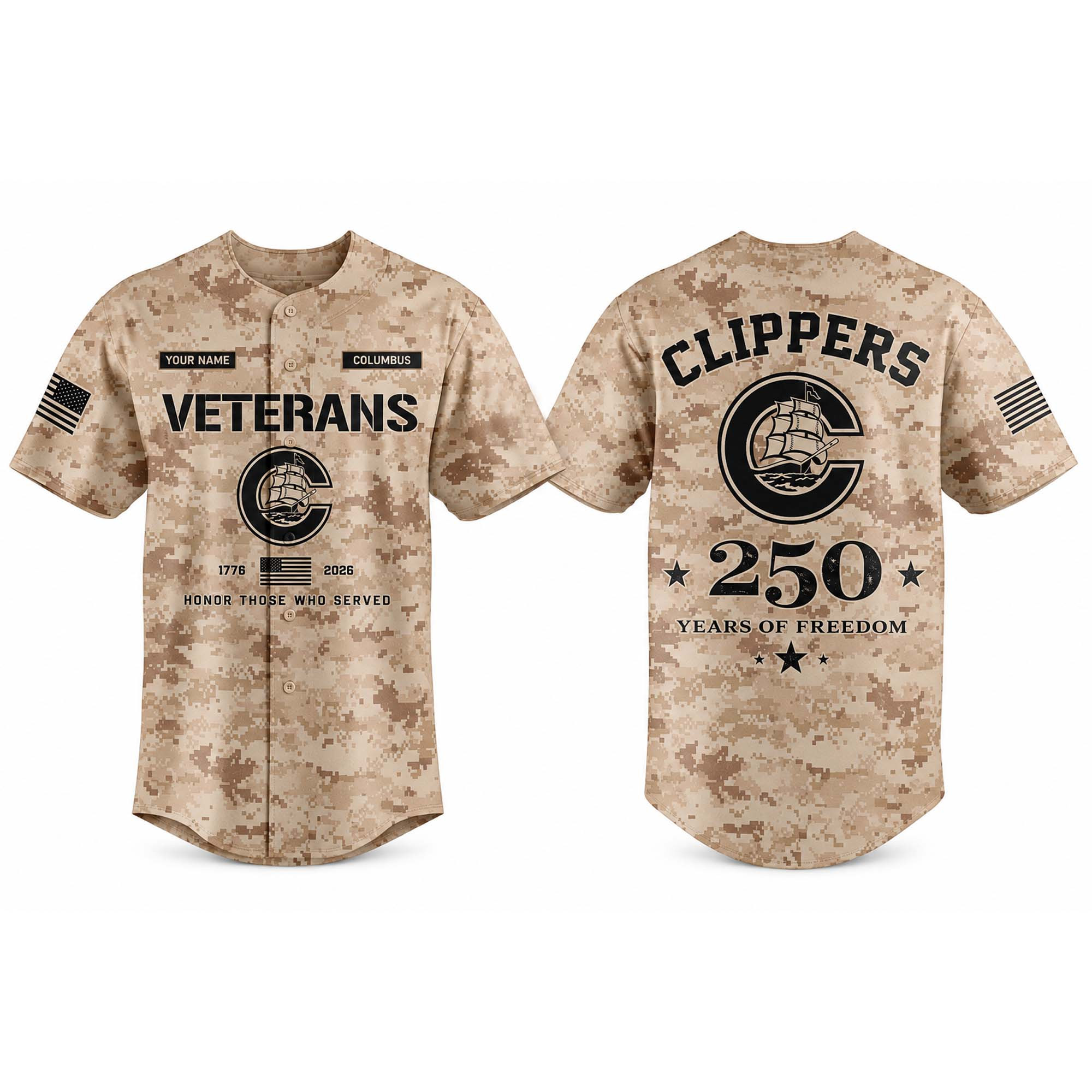 Personalized 2026 Clippers Veterans Day 250 Years Of Freedom Jersey Clippers Merch Gift For Dad