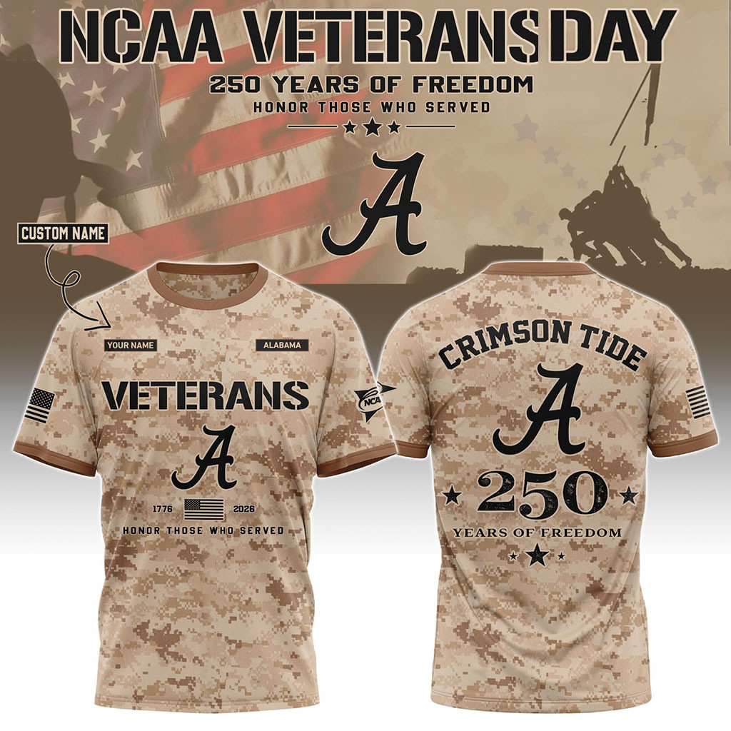 Personalized Alabama Crimson Tide Merch Veterans Day 2026 T-Shirt Best Gifts For Veterans