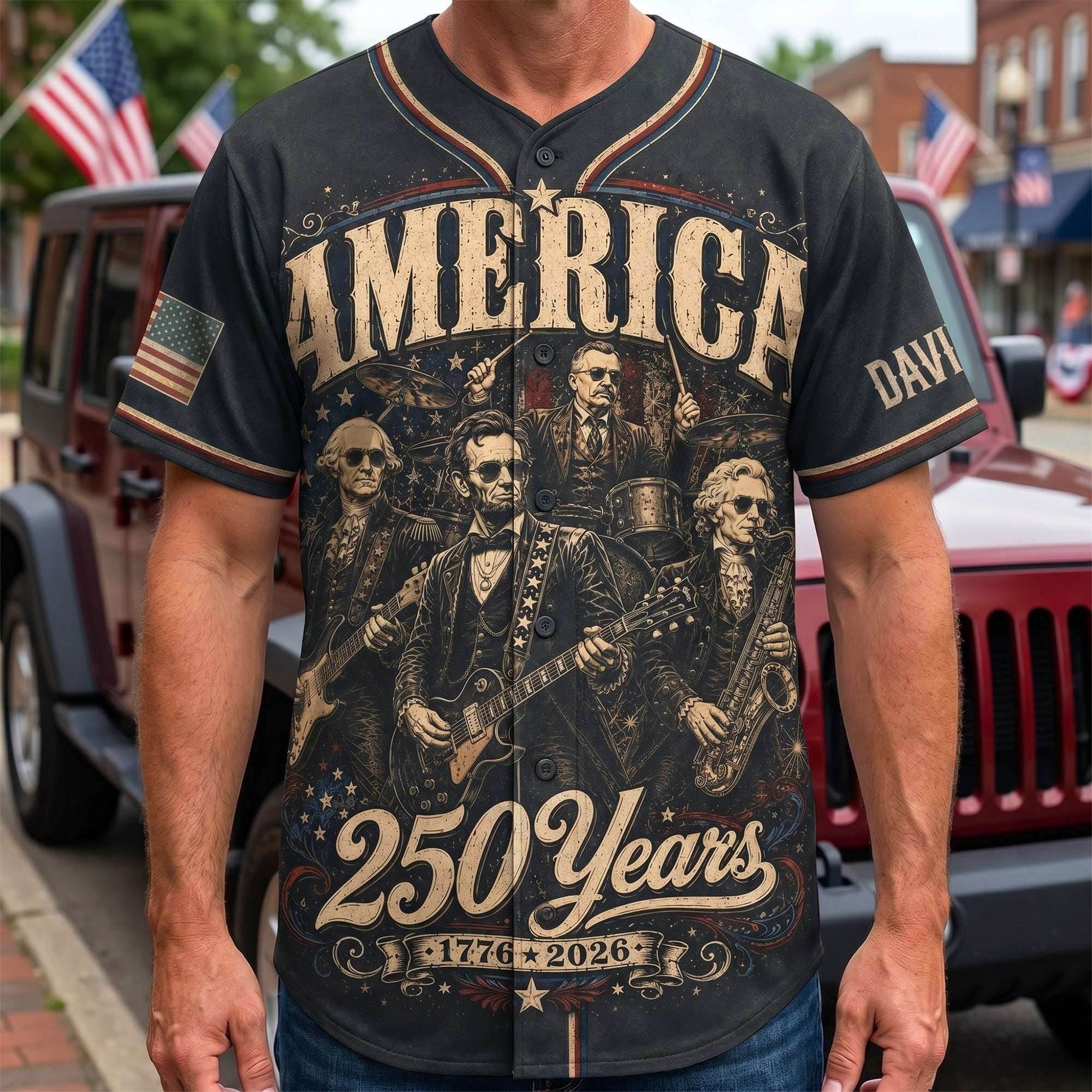 Personalized America 250 Years Proud And Free Baseball Jersey Best Gifts For Patriots