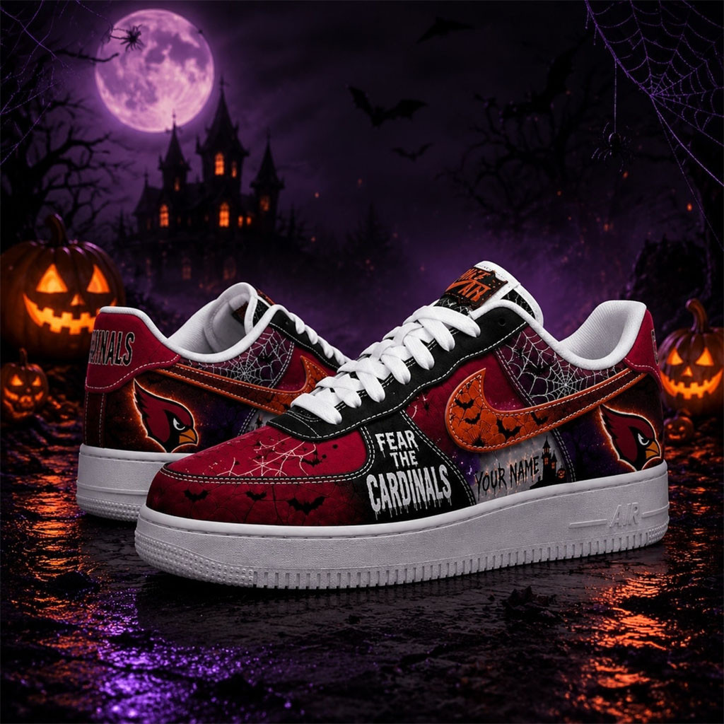 Personalized Arizona Cardinals Fear The Team Halloween Sneakers Cardinals Merch Gifts For Fan Personalized Arizona Cardinals Fear The Team Halloween Sneakers Cardinals Merch Gifts For Fan