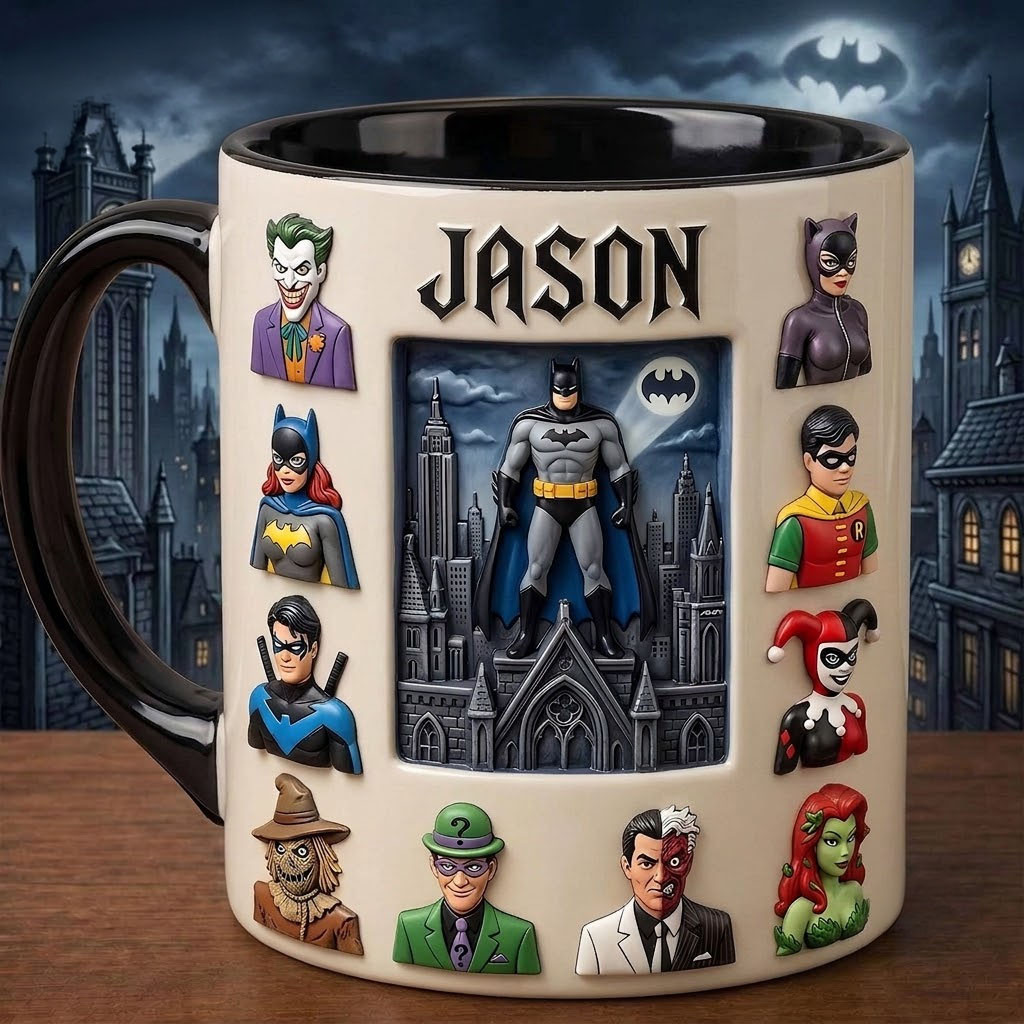 Personalized Batman Gotham City Mug DC Comics Superhero Gift For Batman Fans Personalized Batman Gotham City Mug DC Comics Superhero Gift For Batman Fans