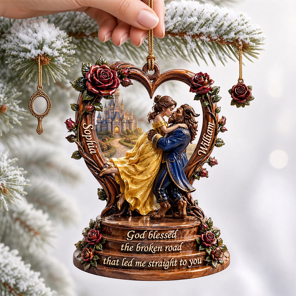 Personalized Beauty And The Beast The Fantasy Fate Couple Christmas Ornament Gifts For Couple