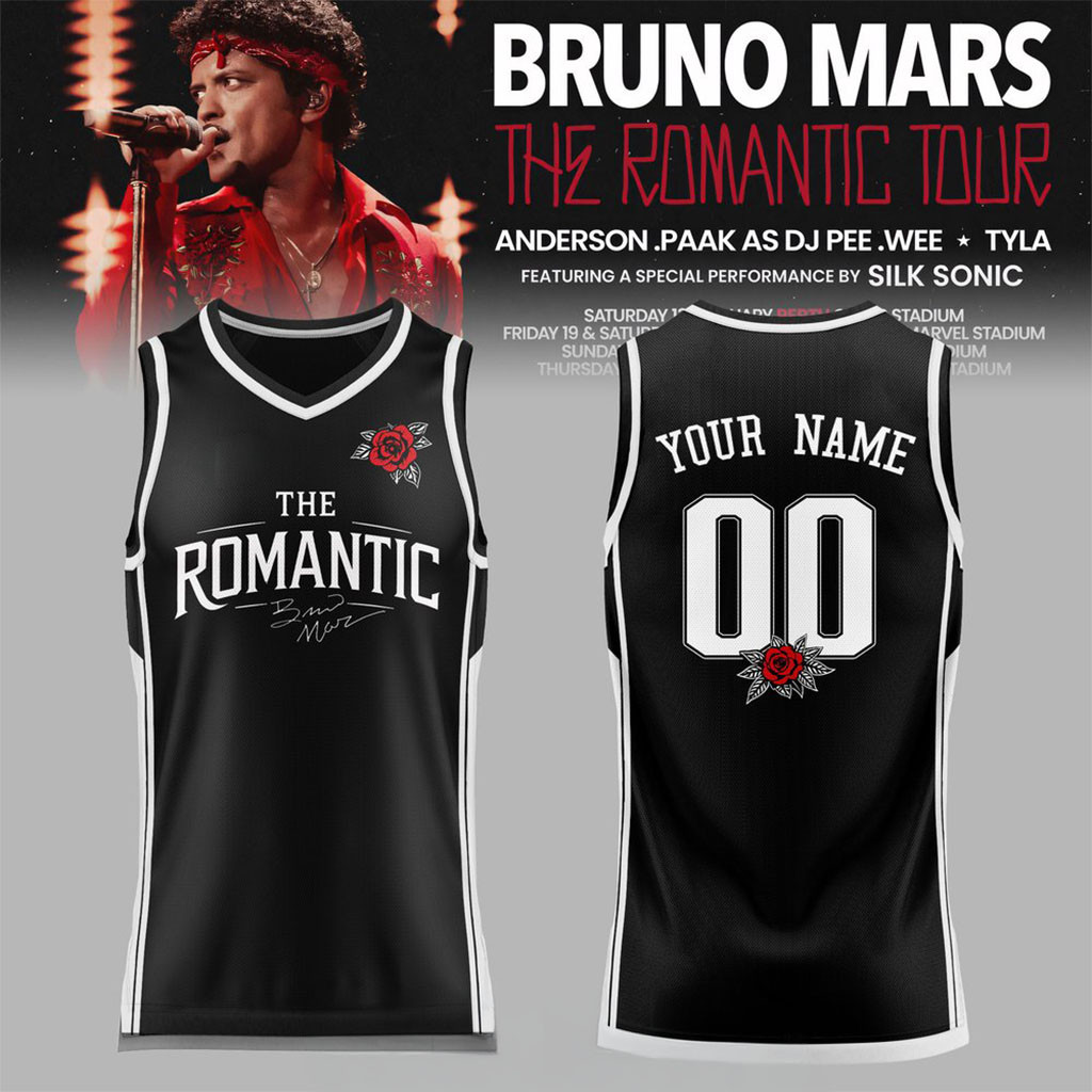 Personalized Bruno Mars The Romantic Tour AUS And NZ Basketball Jersey Bruno Mars Merch 2026 Personalized Bruno Mars The Romantic Tour AUS And NZ Basketball Jersey Bruno Mars Merch 2026