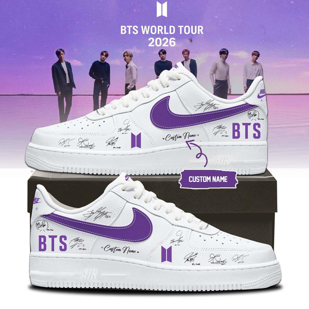Personalized BTS X Arirang World Tour Sneakers Signature BTS Merch Best Gift For Kpop Fans