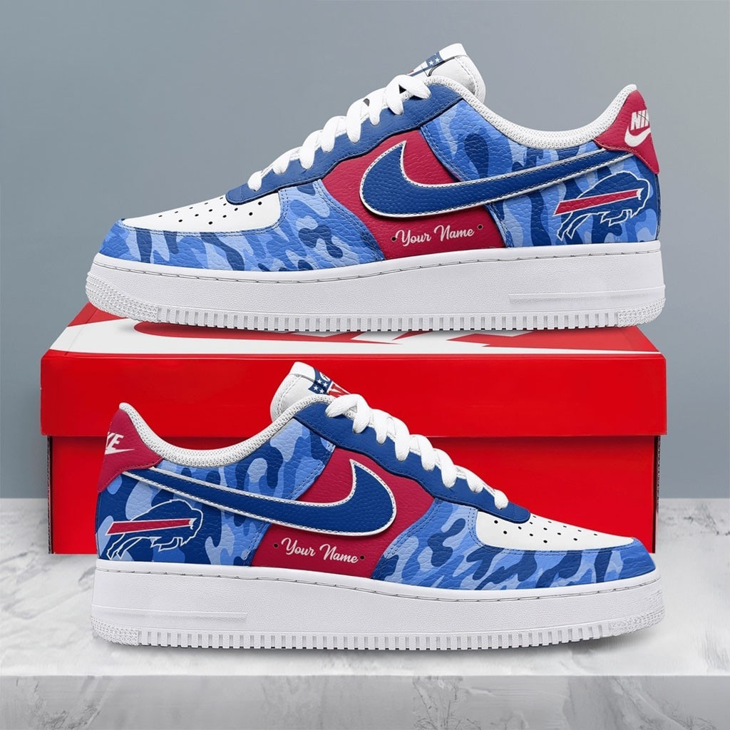 Personalized Buffalo Bills Merch End Zone Energy Sneakers Football Present Ideas