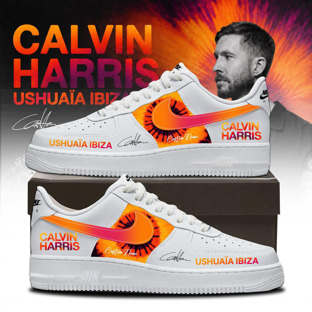 Personalized Calvin Harris Ushuaia Ibiza 2026 Signature White Shoes Calvin Harris Merch Gifts