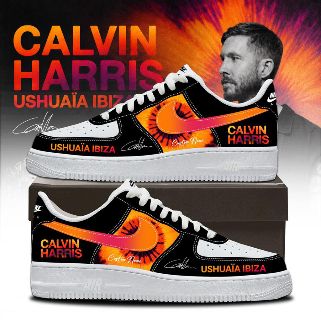 Personalized Calvin Harris Ushuaia Ibiza 2026 Signed Black Shoes Sneakers Calvin Harris Merch