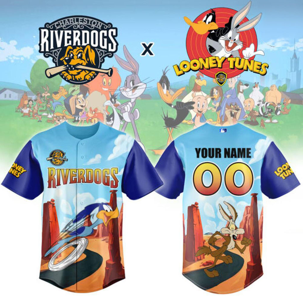 Personalized Charleston RiverDogs X Looney Tunes Night Baseball Jersey RiverDogs Merch 2026