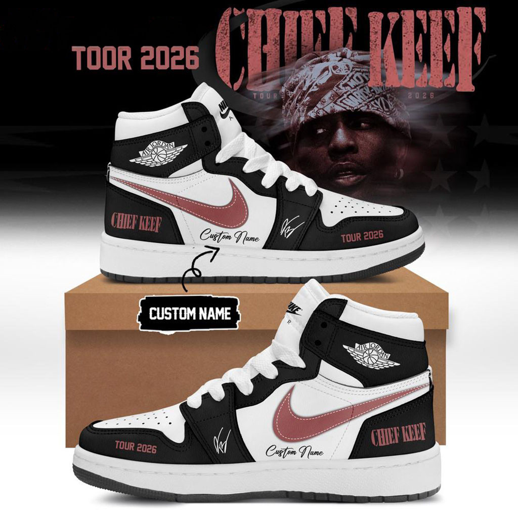 Personalized Chief Keef Tour 2026 Signature Black Sneakers Chief Keef Merch Gift For Rapper Fan