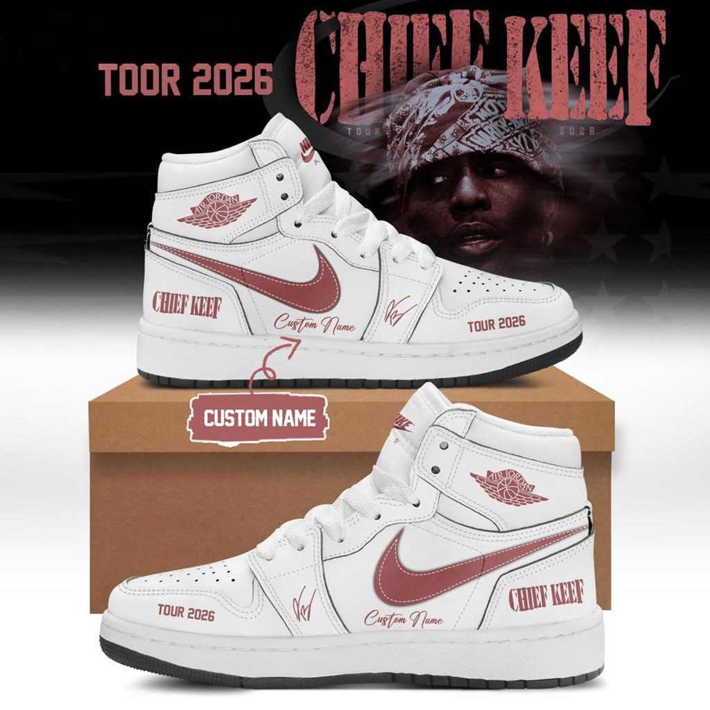 Personalized Chief Keef Tour 2026 Signed White Sneakers Chief Keef Merch Present For Dudes