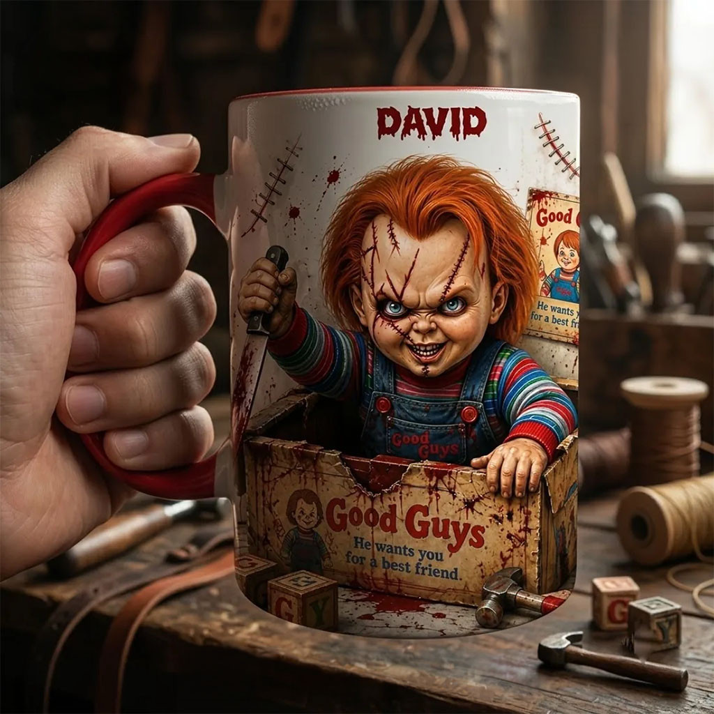 Personalized Chucky Blood Splatter Mug Good Guys Coffee Cup Chucky Merch Horror Fan Gifts Personalized Chucky Blood Splatter Mug Good Guys Coffee Cup Chucky Merch Horror Fan Gifts