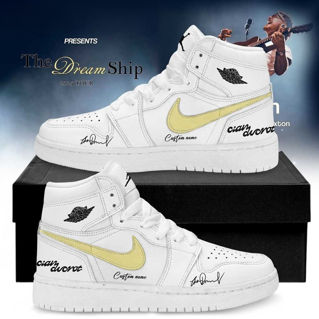 Personalized Cian Ducrot The Dream Ship Tour 2026 Signed White Sneakers Cian Ducrot Merch