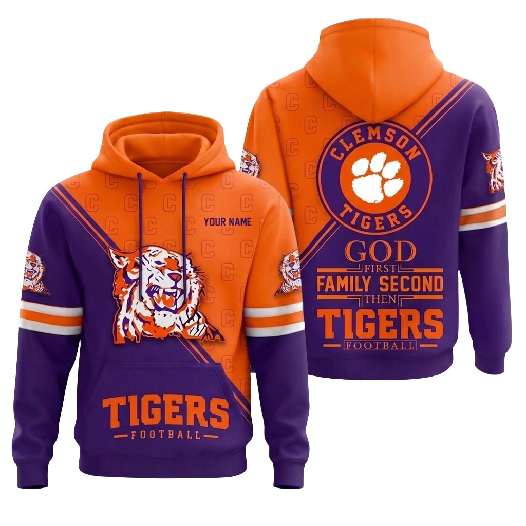 Personalized Clemson Tigers 2026 Faith Family Football Hoodie Clemson Tigers Merch Fan Gifts Personalized Clemson Tigers 2026 Faith Family Football Hoodie Clemson Tigers Merch Fan Gifts