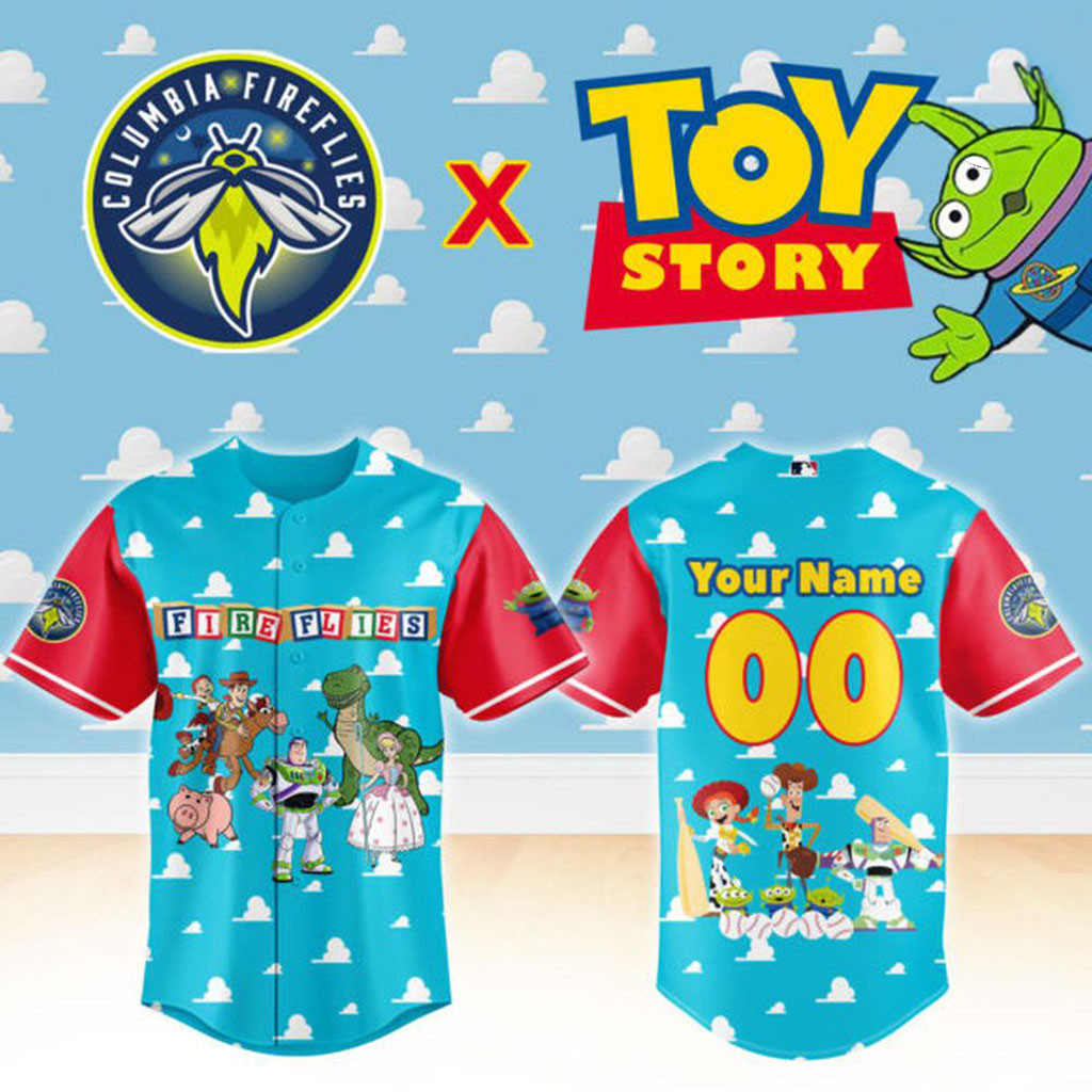 Personalized Columbia Fireflies Merch Toy Story X Columbia Fireflies Baseball Jersey Cute Gifts Personalized Columbia Fireflies Merch Toy Story X Columbia Fireflies Baseball Jersey Cute Gifts