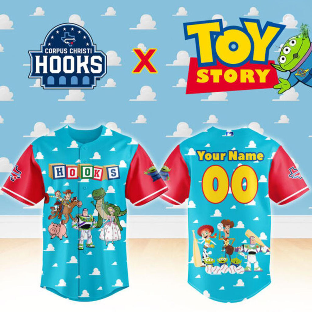 Personalized Corpus Christi Hooks X Toy Story Night 2026 Baseball Jersey Hooks Merch Son Gifts