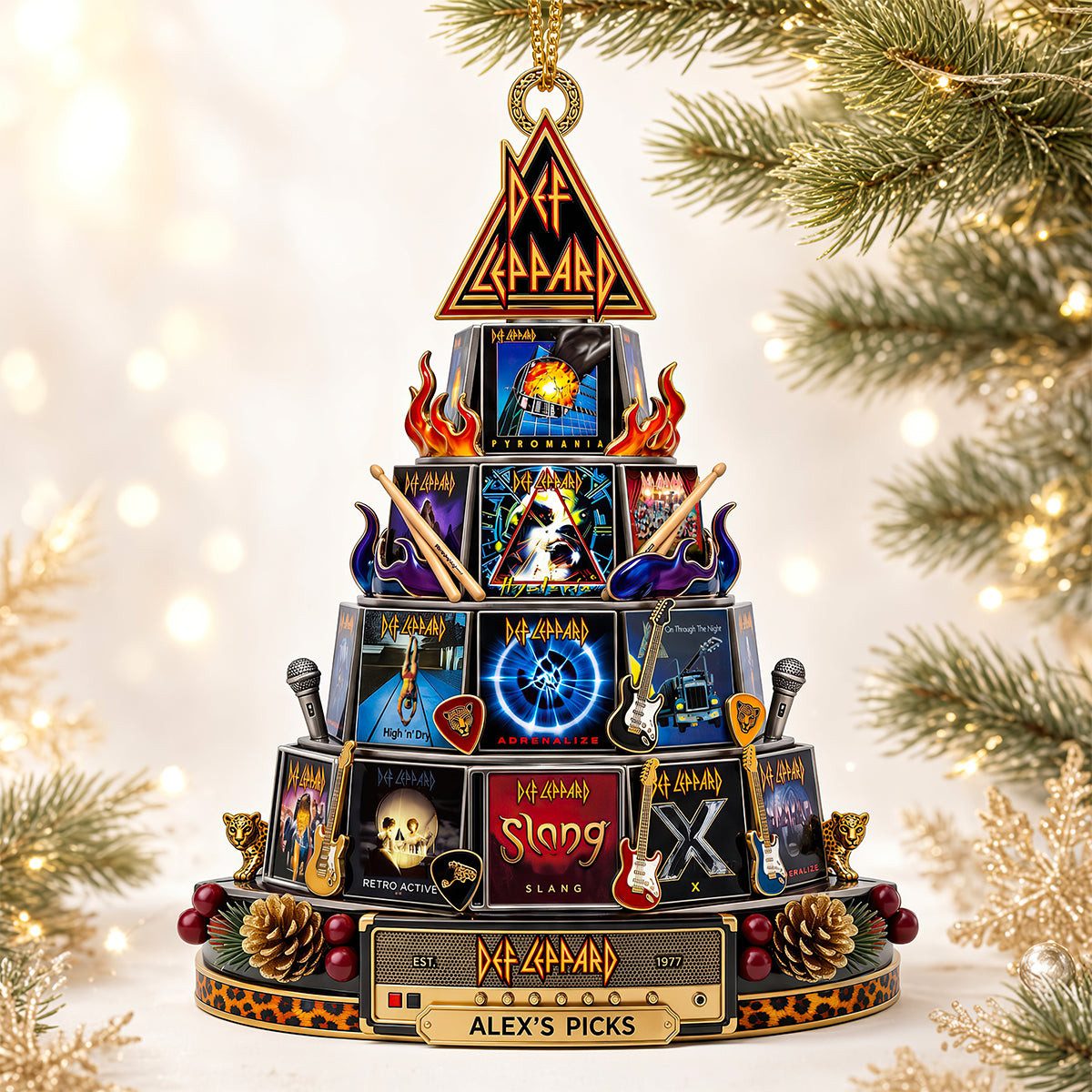 Personalized Def Leppard Merch Rock Band Christmas Tree Ornament Gifts For Def Leppard Fans