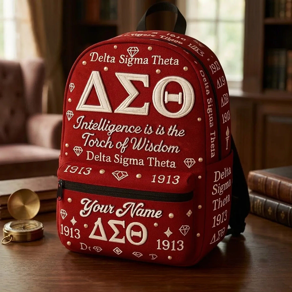 Personalized Delta Sigma Theta Backpack Intelligence Is The Torch Of Wisdom Merch Her Gifts