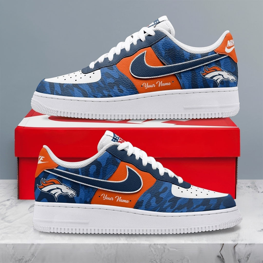 Personalized Denver Broncos Merch End Zone Energy Sneakers American Football Gifts