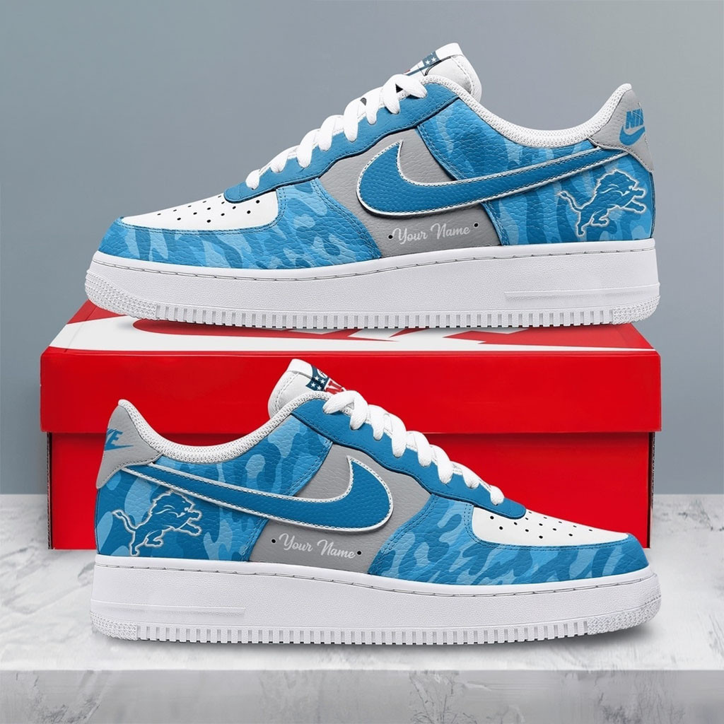 Personalized Detroit Lions Merch End Zone Energy Sneakers Best Gifts For Football Fans