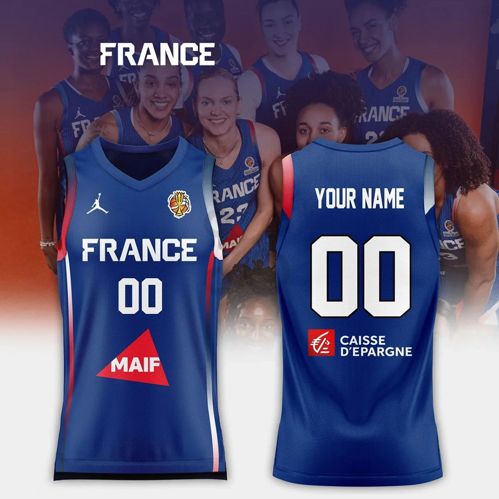 Personalized France Women's Basketball 2026 FIBA World Cup Blue Jersey Fan Merch Gift Ideas
