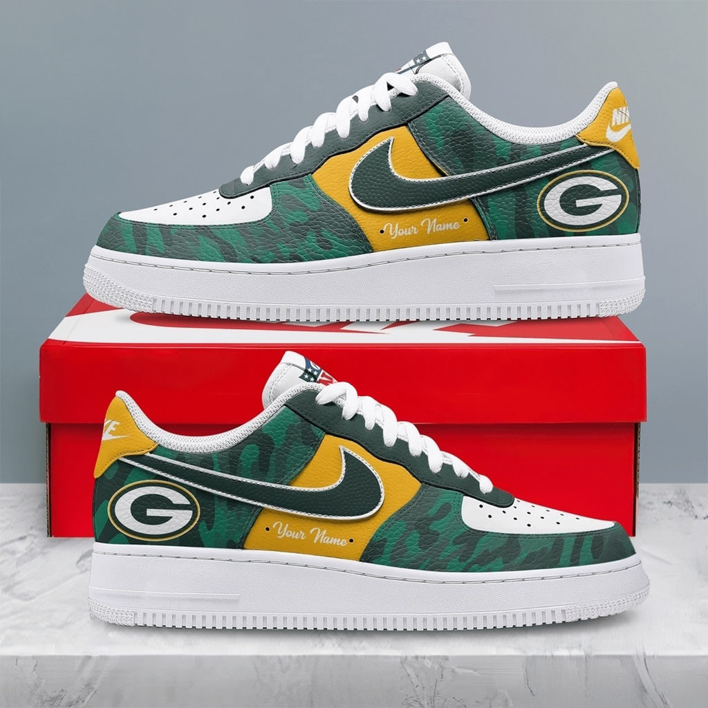 Personalized Green Bay Packers Merch End Zone Energy Sneakers Best Football Gifts