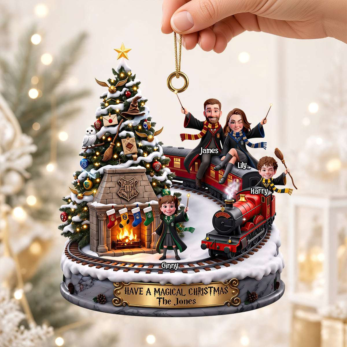 Personalized Harry Potter Spellbound Family Acrylic Christmas Ornament Xmas Gifts For Family
